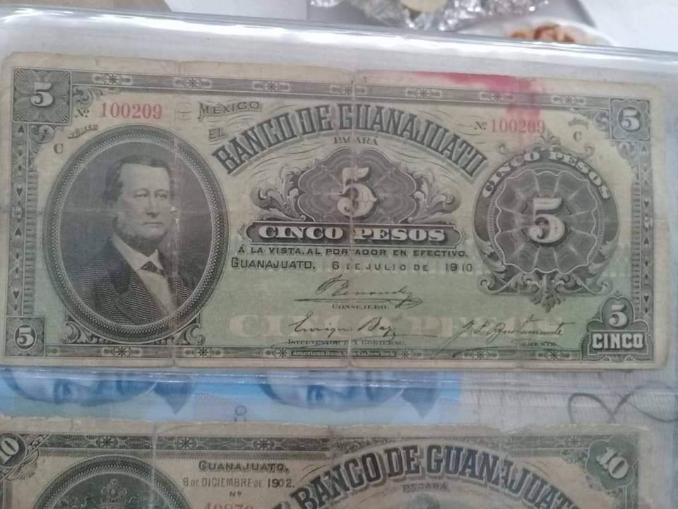 BILLETE ANTIGUO CON LA IMAGEN DE MANUEL&nbsp;DOBLADO.